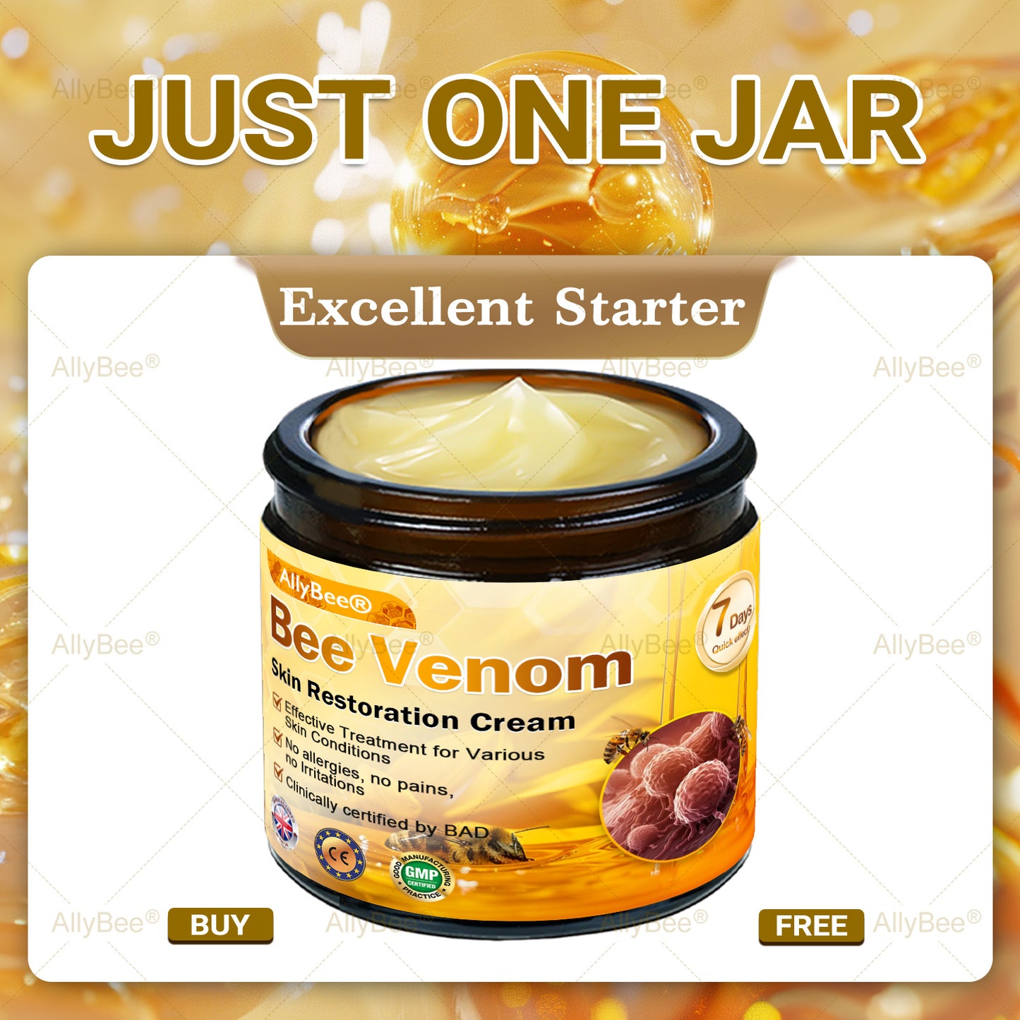 AllyBee® Only 10 jars!!! Get an exclusive 30% OFF now. ✨ See visible firming in just 7 days! ✔️ Backed by our 180-day money-back guarantee.