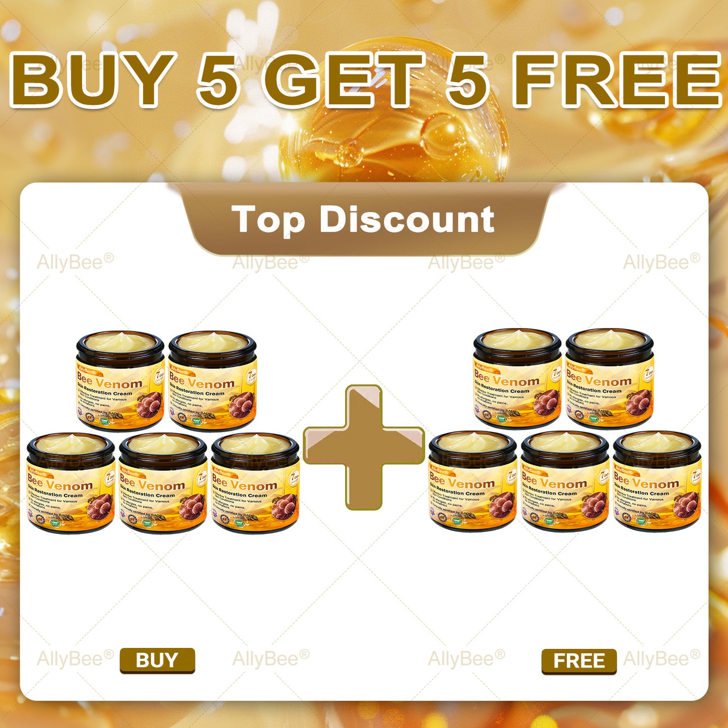 AllyBee® Only 10 jars!!! Get an exclusive 30% OFF now. ✨ See visible firming in just 7 days! ✔️ Backed by our 180-day money-back guarantee.